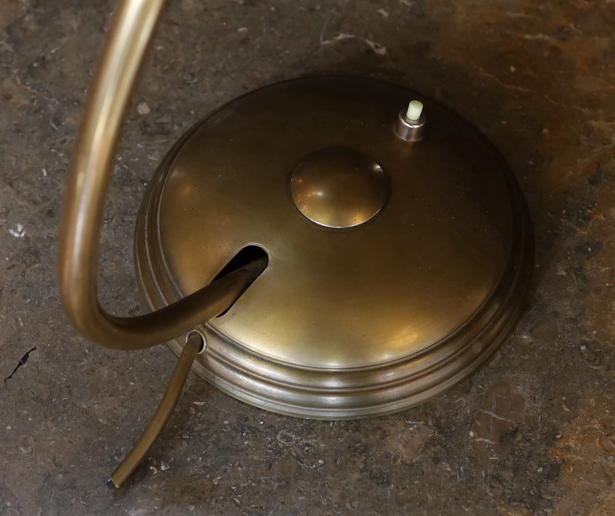 A 1950s German Christian Dell bronzed effect desk lamp, height 34cm